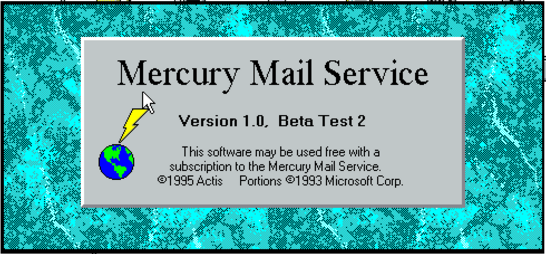 Mercury Mail Service splash screen